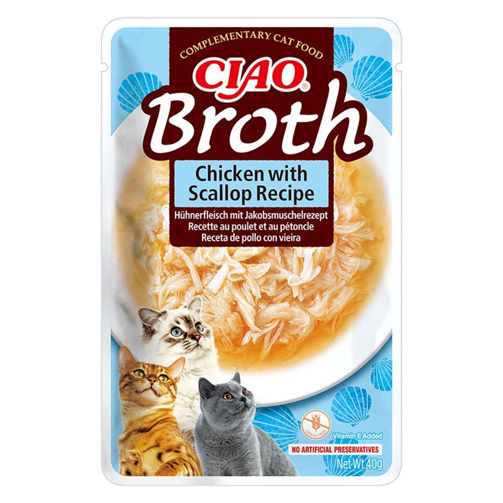 Inaba Ciao Broth Przysmak dla Kota Kurczak z Przegrzebkami – Bulion 40g